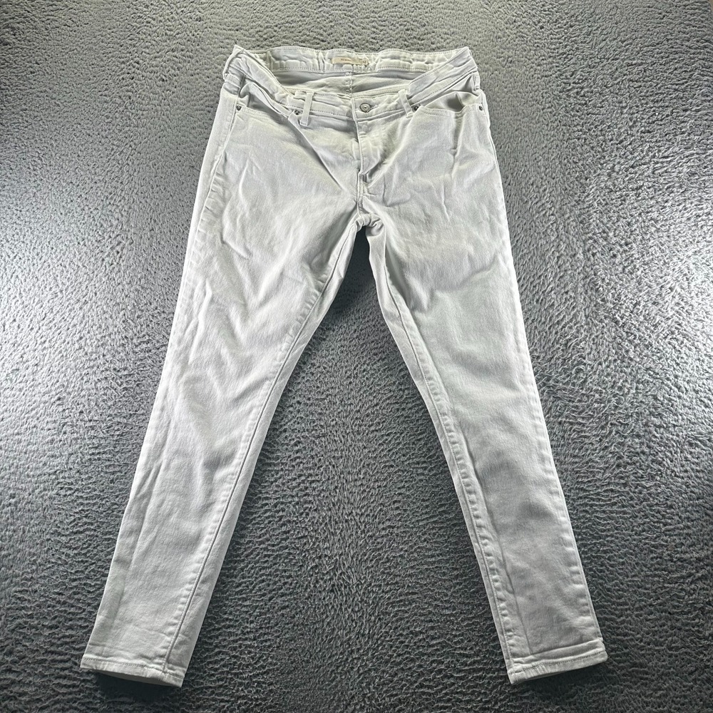 Levi's 711 Jeans Womens 32x30 White Cotton Denim Skinny Leg Stretch Workwear
